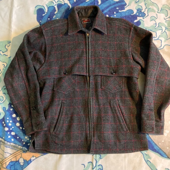 Johnson Woolen Mills Hunter Plaid Wool 